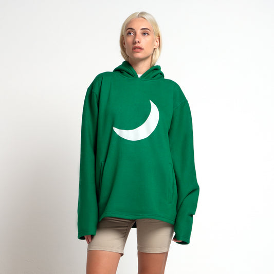 3D Embossed Wassie Hoodie With Moon - Green