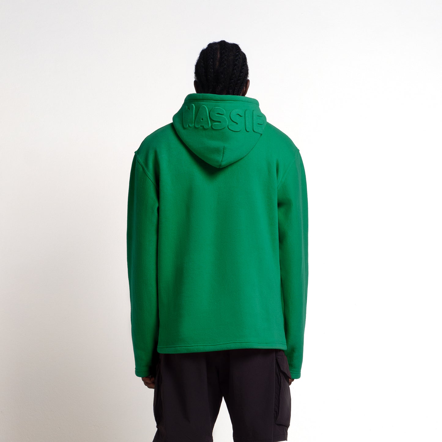 3D Embossed Wassie Hoodie With Moon - Green