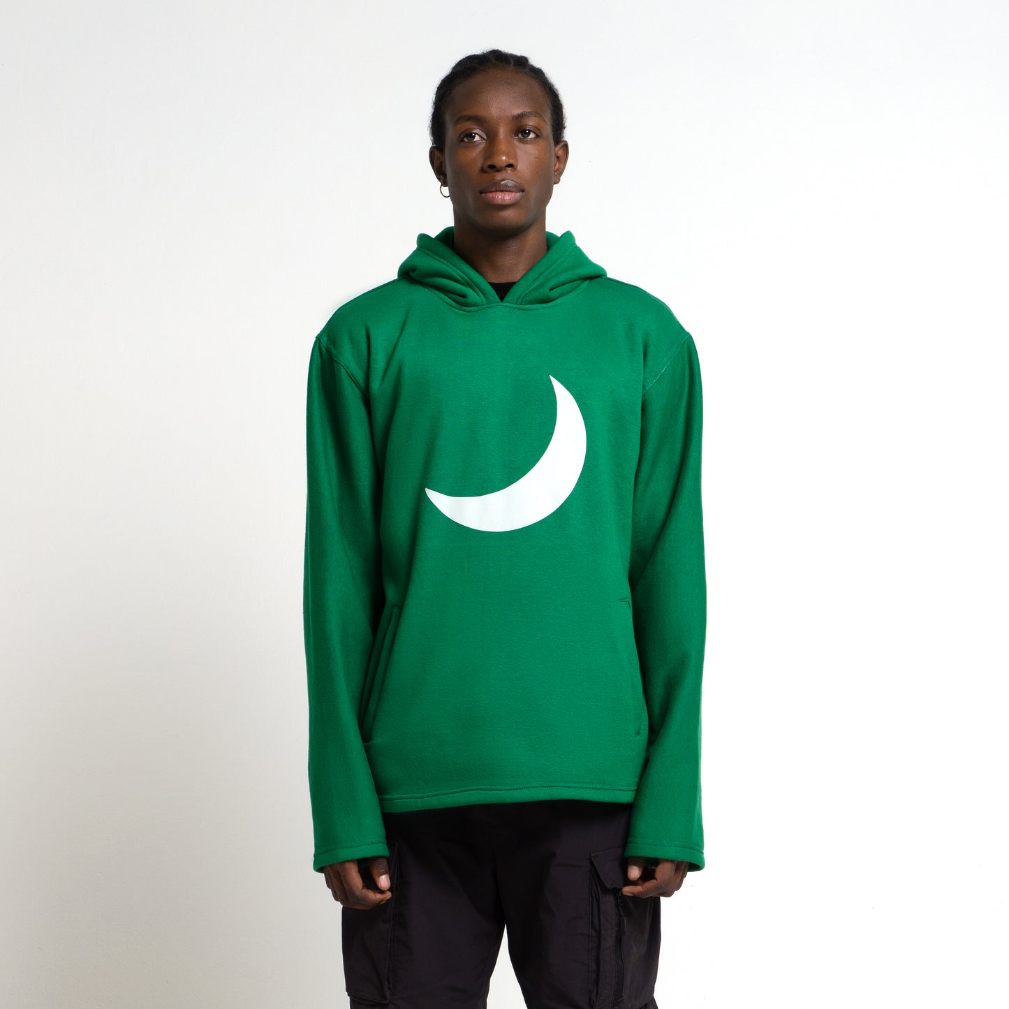 3D Embossed Wassie Hoodie With Moon - Green