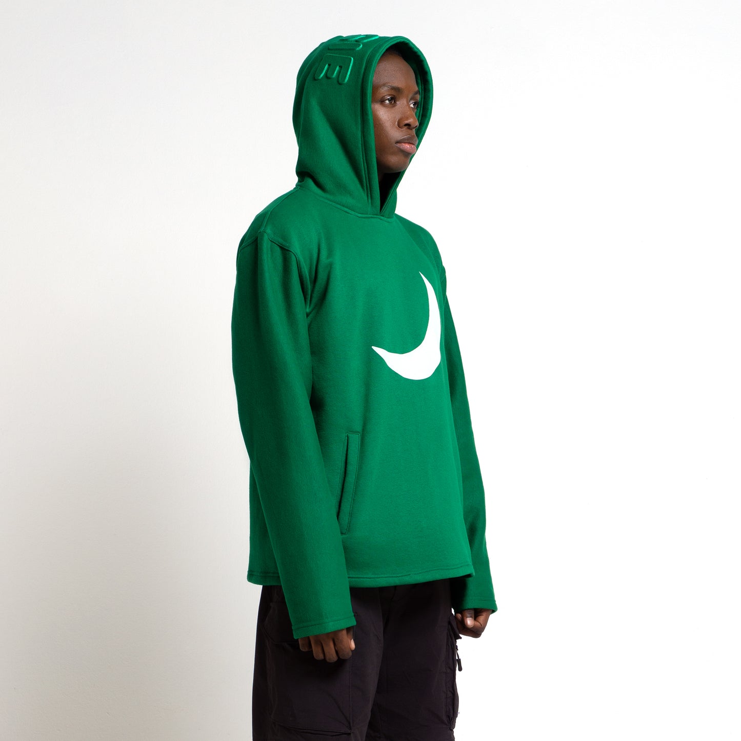 3D Embossed Wassie Hoodie With Moon - Green