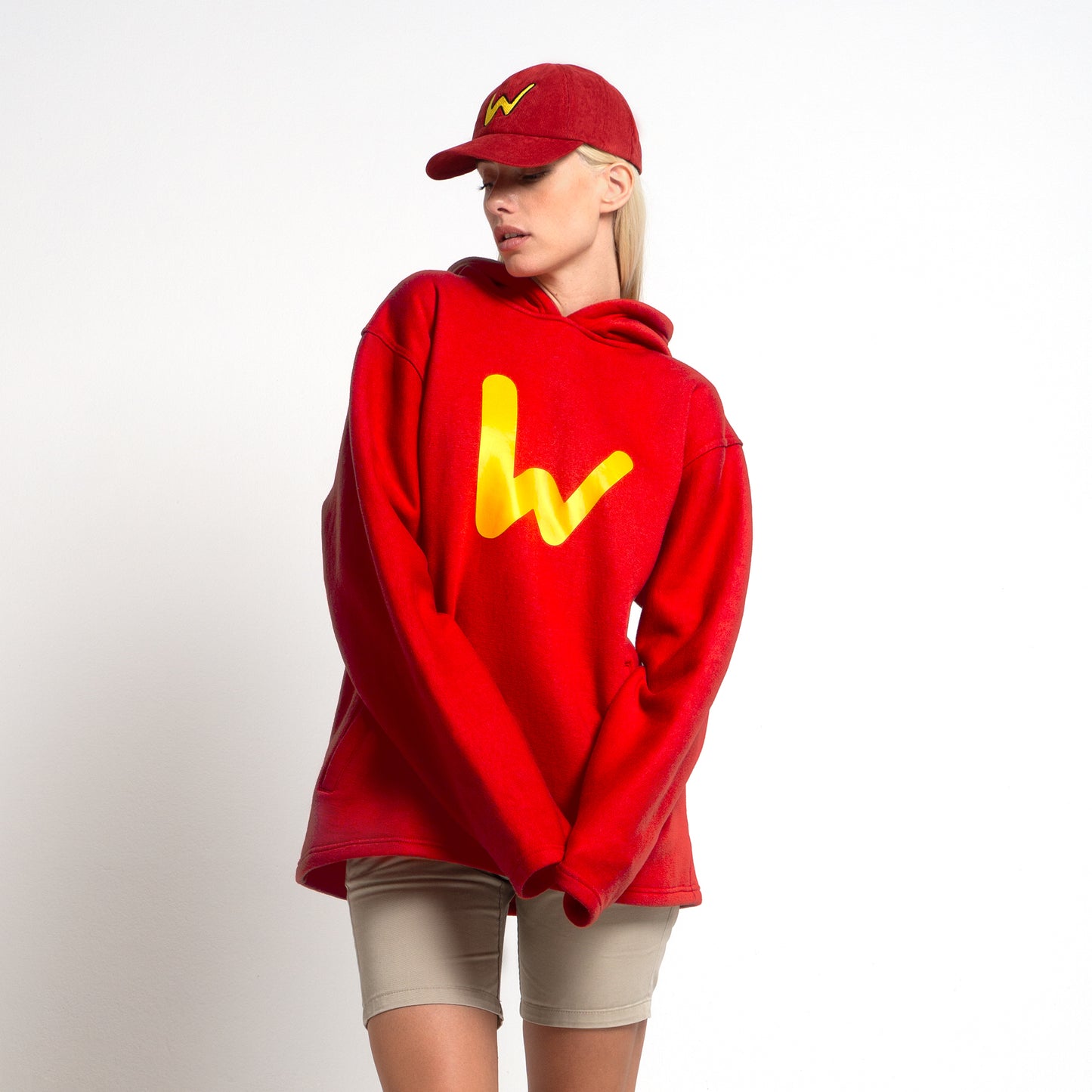 3D Embossed Wassie Hoodie With W - Red