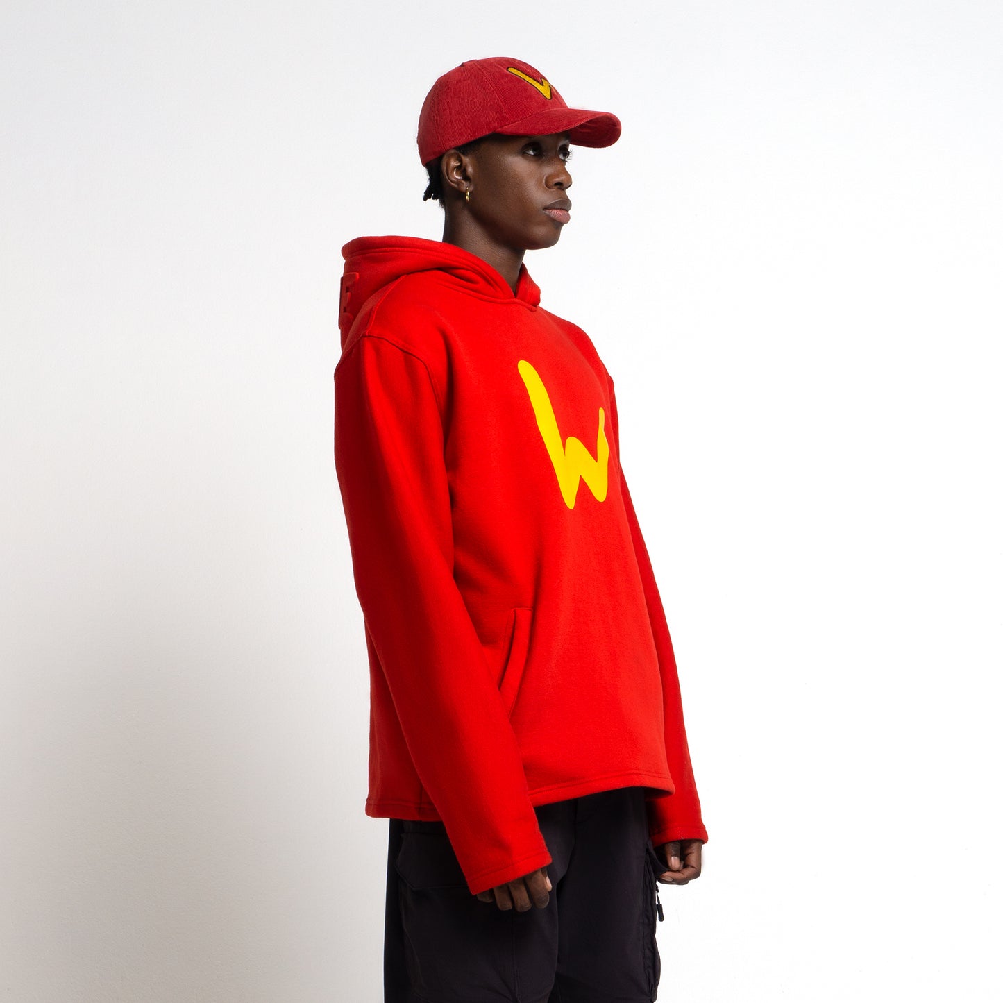 3D Embossed Wassie Hoodie With W - Red