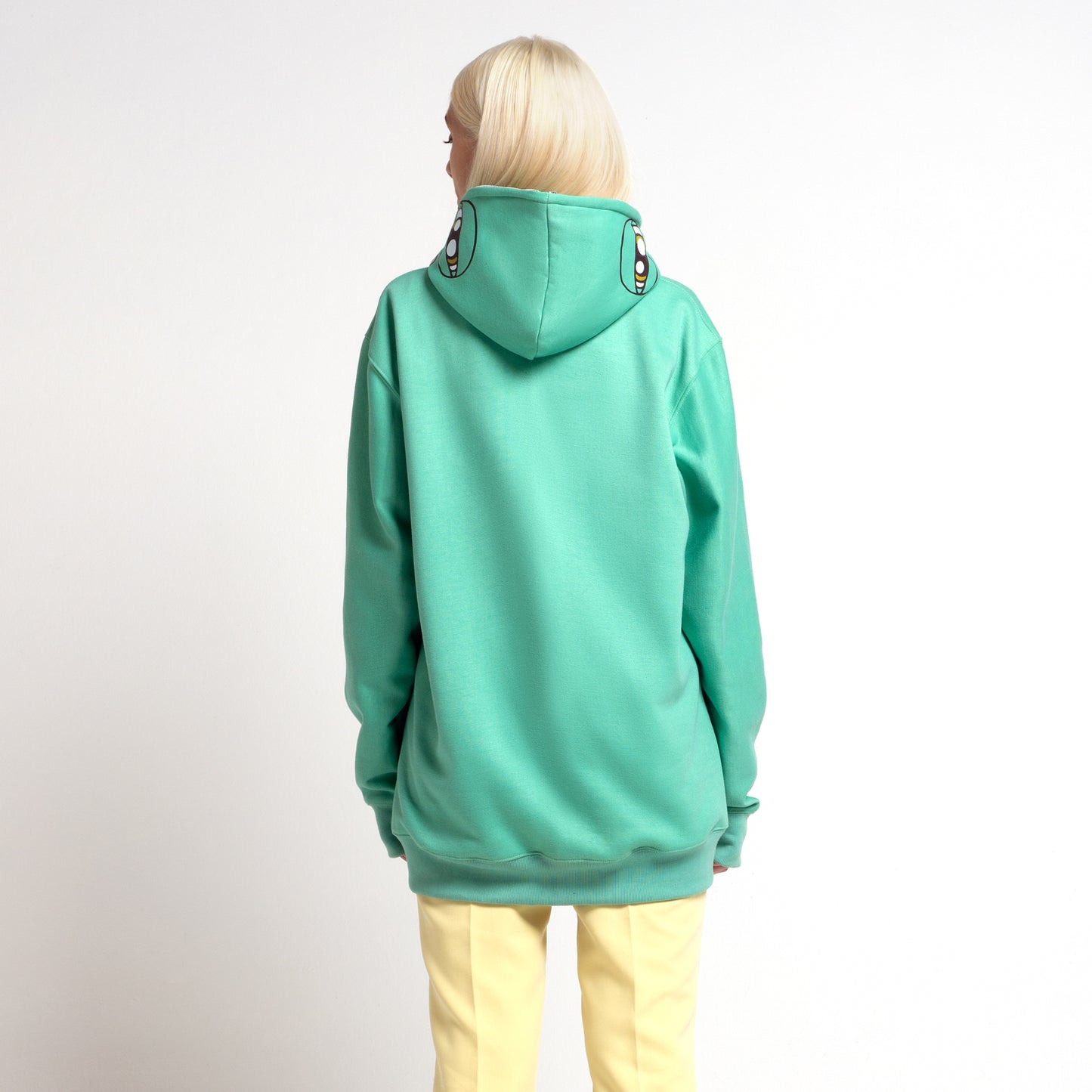 Wassie Full Zip Extended Length Hoodie With Moon -  Green