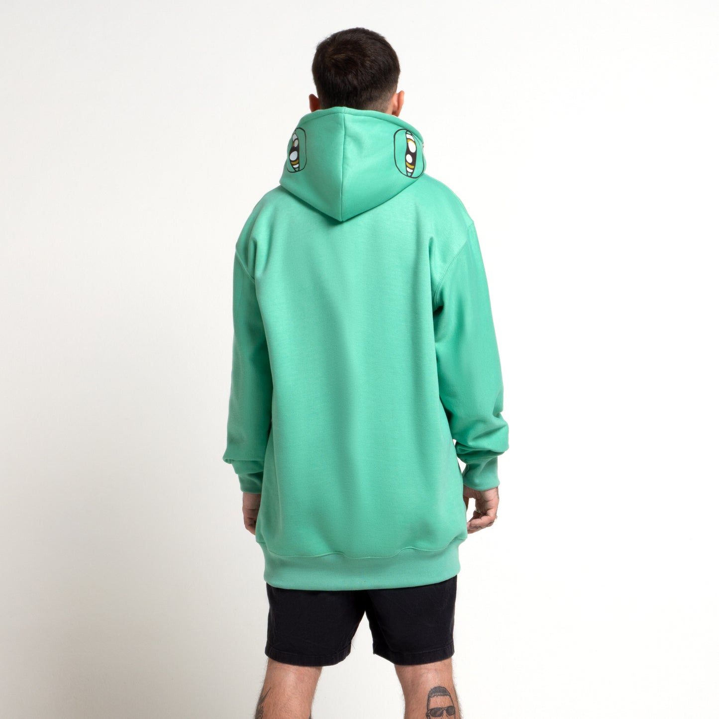 Wassie Full Zip Extended Length Hoodie With Moon -  Green